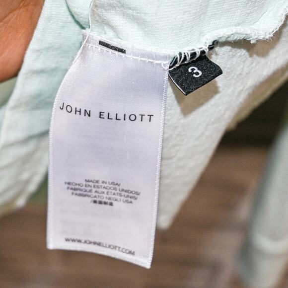 JOHN ELLIOTT Men's Long Sleeve Crew Pullover Shirt Light Blue Size 3 - Picture 6 of 7